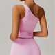 One Shoulder Push-Up Sport-BH Schockfest Laufen Fitness Top Gepolstertes Yoga Tank