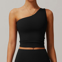 One Shoulder Push-Up Sport-BH Schockfest Laufen Fitness Top Gepolstertes Yoga Tank