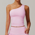 One Shoulder Push-Up Sport-BH Schockfest Laufen Fitness Top Gepolstertes Yoga Tank