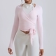 Damen Yoga Langarm Gym Shirt Sport Top Fitness Wear