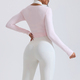 Damen Yoga Langarm Gym Shirt Sport Top Fitness Wear