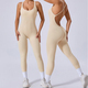 Cross Strap Backless Jumpsuit Gym Set Damen Kurzarm Fitness Overalls