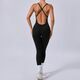 Cross Strap Backless Jumpsuit Gym Set Damen Kurzarm Fitness Overalls