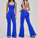 Damen Yoga Jumpsuit Backless One-Piece Gym Romper Athletic Wear
