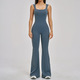 Damen Yoga Jumpsuit Backless One-Piece Gym Romper Athletic Wear