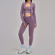 Nahtloses Yoga Set 3 Piece Langarm Fitness Outfit
