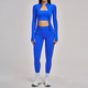 Nahtloses Yoga Set 3 Piece Langarm Fitness Outfit