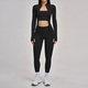 Nahtloses Yoga Set 3 Piece Langarm Fitness Outfit