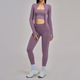 Nahtloses Yoga Set 3 Piece Langarm Fitness Outfit