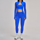 Nahtloses Yoga Set 3 Piece Langarm Fitness Outfit