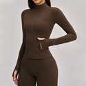 long Sleeve Yoga Workout Top With Zipper – Quick Dry Sports Jacket