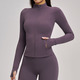 Langarm Yoga Workout Top mit Reißverschluss – Schnelltrocknende Sportjacke