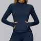 Langarm Yoga Workout Top mit Reißverschluss – Schnelltrocknende Sportjacke