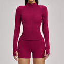 long Sleeve Yoga Workout Top With Zipper – Quick Dry Sports Jacket