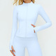 Langarm Yoga Workout Top mit Reißverschluss – Schnelltrocknende Sportjacke