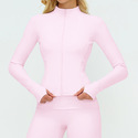 long Sleeve Yoga Workout Top With Zipper – Quick Dry Sports Jacket