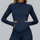 Langarm Yoga Workout Top mit Reißverschluss – Schnelltrocknende Sportjacke