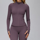 Langarm Yoga Workout Top mit Reißverschluss – Schnelltrocknende Sportjacke