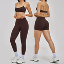 two Piece Yoga Tracksuit Shockproof Workout Set Fitness Cycling Sports Suit