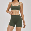 two Piece Yoga Tracksuit Shockproof Workout Set Fitness Cycling Sports Suit