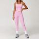 Damen Yoga Sport Set mit Push Up Vest und Leggings