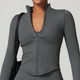 Reißverschluss Sport Top Langarm nahtlose Fitness Jacke