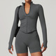 Reißverschluss Sport Top Langarm nahtlose Fitness Jacke