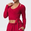 Langarm Yoga Top mit Strap - Damen Lauf Training Fitness Wear