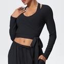 Langarm Yoga Top mit Strap - Damen Lauf Training Fitness Wear