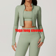 Damen Zip-Up Stehkragen Laufjacke Langarm schnelltrocknendes Yoga Top