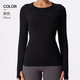 Langarm Yoga Shirt Damen Dry Fit Hohe Elastizität Slim Fit Sport Top