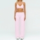 two Piece Yoga Set With Chest Pad Sports Bra High Waist Gym Stretch Pilates