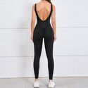Damen Gym Jumpsuit Ärmellos Scrunch Butt Fitness Bodysuit