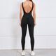 Damen Gym Jumpsuit Ärmellos Scrunch Butt Fitness Bodysuit