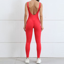 Damen Gym Jumpsuit Ärmellos Scrunch Butt Fitness Bodysuit