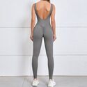 Damen Gym Jumpsuit Ärmellos Scrunch Butt Fitness Bodysuit