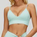 seamless Halter Sports Bra High Support Shockproof Push-Up Open Back Gym Yoga Top