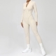Half Zip Langarm Yoga Jumpsuit Damen Backless Enger Sports Bodysuit