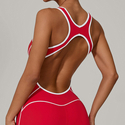color Blocked Yoga Jumpsuit Push Up Workout Bodysuit