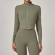 women's Long Sleeve Slim Yoga Jacket With Stand Up Collar
