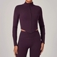 women's Long Sleeve Slim Yoga Jacket With Stand Up Collar