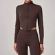 women's Long Sleeve Slim Yoga Jacket With Stand Up Collar