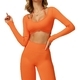 Geripptes Langarm Yoga Shirt Für Damen - Hohe Elastizität Dry Fit Sport Top