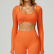 Geripptes Langarm Yoga Shirt Für Damen - Hohe Elastizität Dry Fit Sport Top