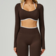 Geripptes Langarm Yoga Shirt Für Damen - Hohe Elastizität Dry Fit Sport Top