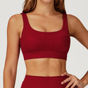 double Shoulder Strap Sports Bra Breathable Push Up Yoga Top
