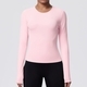 Damen Langarm Yoga-Shirt Slim Fit atmungsaktives Gym Top