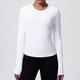 Damen Langarm Yoga-Shirt Slim Fit atmungsaktives Gym Top