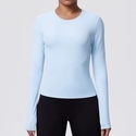 Damen Langarm Yoga-Shirt Slim Fit atmungsaktives Gym Top