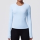 Damen Langarm Yoga-Shirt Slim Fit atmungsaktives Gym Top